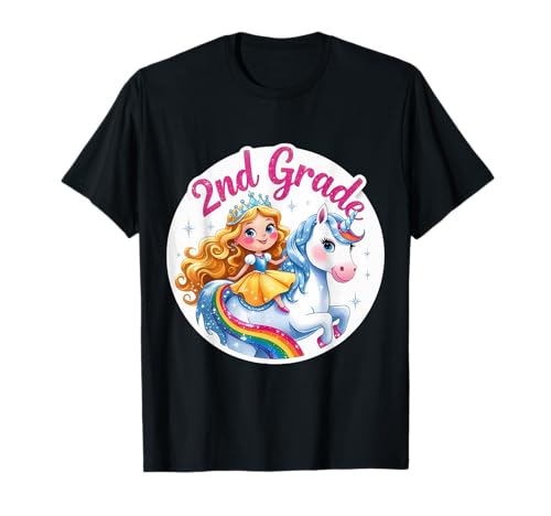 Mädchen Prinzessin Reiten Einhorn 2. Klasse Schuljahr T-Shirt Mädchen Prinzessin Reiten Einhorn 2. Klasse Schuljahr T-Shirt von Girls Princess Riding Unicorn 2nd Grade Merch