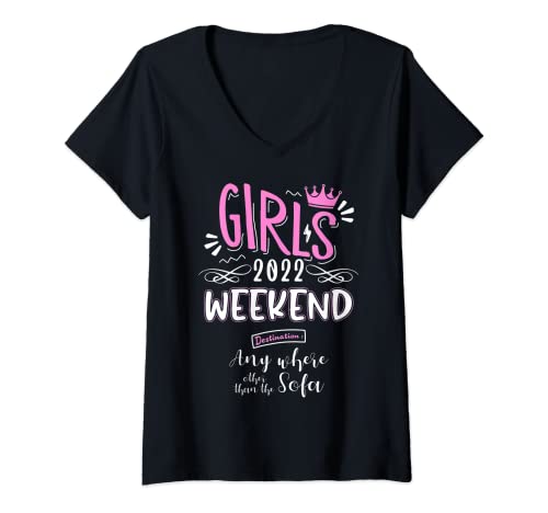 Damen Mädchen 2022 Weekend Mädchen Road Trip T-Shirt mit V-Ausschnitt Damen Mädchen 2022 Weekend Mädchen Road Trip T-Shirt mit V-Ausschnitt von Girls Road Trip 2022