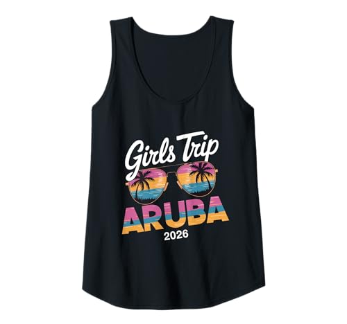 Damen MÄDCHENREISE Aruba 2026 Tank Top von Girls Trip 2026 Lip Apparel