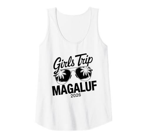 Damen MÄDCHENREISE Magaluf 2026 Tank Top von Girls Trip 2026 Lip Apparel