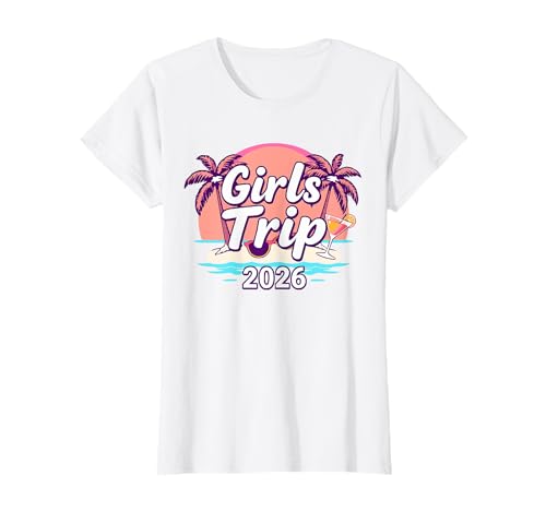 Girls Trip 2026 Urlaub Mädelsurlaub Partyurlaub Gruppen T-Shirt Girls Trip 2026 Urlaub Mädelsurlaub Partyurlaub Gruppen T-Shirt von Girls Trip 2026 Urlaub Gruppenoutfits Partyurlaub