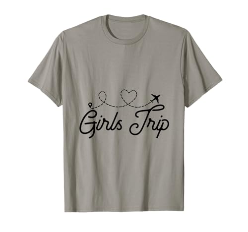 Mädchen, Fliegermotiv, Herzmotiv, passende Gruppe, Damen T-Shirt Mädchen, Fliegermotiv, Herzmotiv, passende Gruppe, Damen T-Shirt von Girls Trip Airplane Heart Travel Squad