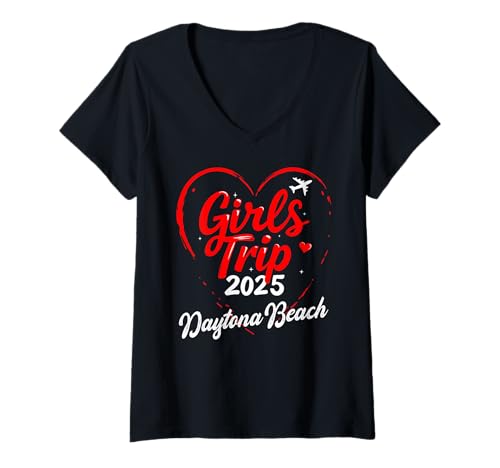 Damen Girlstrip Daytona Beach 2025 Geburtstagskader für Damen am Wochenende T-Shirt mit V-Ausschnitt Damen Girlstrip Daytona Beach 2025 Geburtstagskader für Damen am Wochenende T-Shirt mit V-Ausschnitt von Girls Trip Daytona Beach 2025 Shirt Birthday Squad