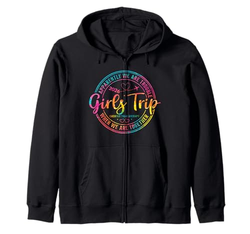 Mädchenwochenende Damen We Are Trouble Girls Trip 2026 Kapuzenjacke von Girls Trip Favors Girls Weekend Accessories