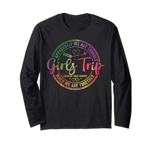 Mädchenwochenende Damen We Are Trouble Girls Trip 2026 Langarmshirt Mädchenwochenende Damen We Are Trouble Girls Trip 2026 Langarmshirt von Girls Trip Favors Girls Weekend Accessories