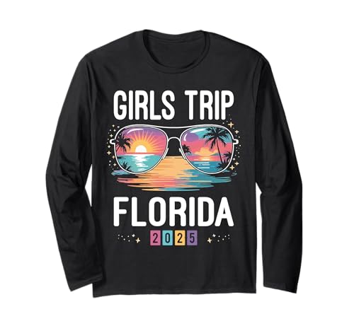 Girls Trip Florida 2025 Urlaub Mädelsurlaub Partyurlaub Langarmshirt von Girls Trip Florida 2025 Urlaub Gruppenoutfits