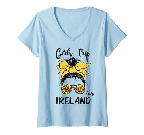 Damen Girls Trip Ireland 2026 Urlaub Mädelsurlaub Partyurlaub T-Shirt mit V-Ausschnitt Damen Girls Trip Ireland 2026 Urlaub Mädelsurlaub Partyurlaub T-Shirt mit V-Ausschnitt von Girls Trip Ireland 2026 Urlaub Gruppenoutfits