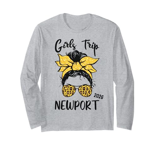 Girls Trip Newport 2026 Urlaub Mädelsurlaub Partyurlaub Langarmshirt von Girls Trip Newport 2026 Urlaub Gruppenoutfits