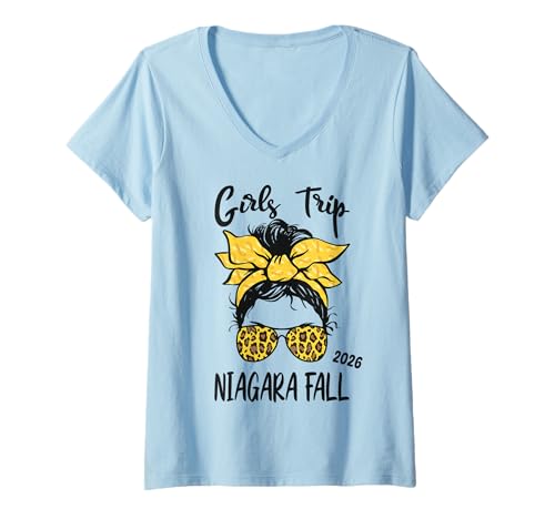 Damen Girls Trip Niagara Fall 2026 Urlaub Mädelsurlaub Partyurlaub T-Shirt mit V-Ausschnitt Damen Girls Trip Niagara Fall 2026 Urlaub Mädelsurlaub Partyurlaub T-Shirt mit V-Ausschnitt von Girls Trip Niagara Fall 2026 Urlaub Gruppenoutfits