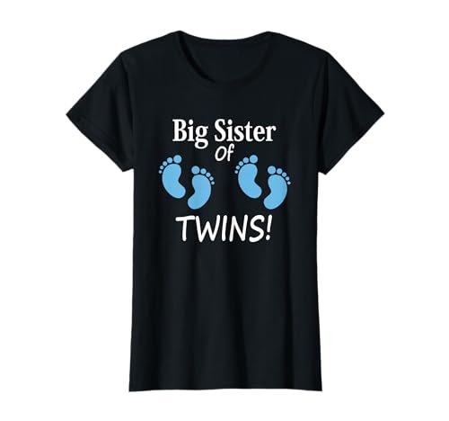 Große Schwester von Jungen Zwillinge Geschwister Fußabdrücke für ältere Sissy T-Shirt Große Schwester von Jungen Zwillinge Geschwister Fußabdrücke für ältere Sissy T-Shirt von Girls Twin Sibling Designs