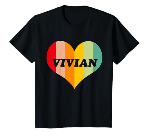 Kinder Mädchen Vivian Retro Vintage Herz Name T-Shirt Kinder Mädchen Vivian Retro Vintage Herz Name T-Shirt von Girls Vivian Retro Vintage Heart Name