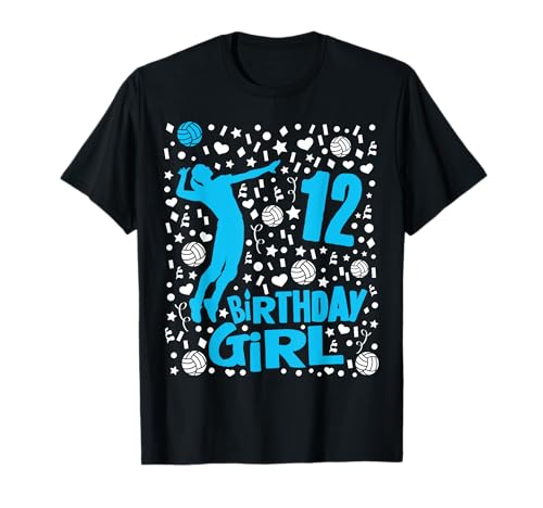 Mädchen Volleyball 12. Geburtstag Geschenk – 12 Jahre alter Spieler T-Shirt Mädchen Volleyball 12. Geburtstag Geschenk – 12 Jahre alter Spieler T-Shirt von Girls Volleyball Apparel by Monster Wave Studios