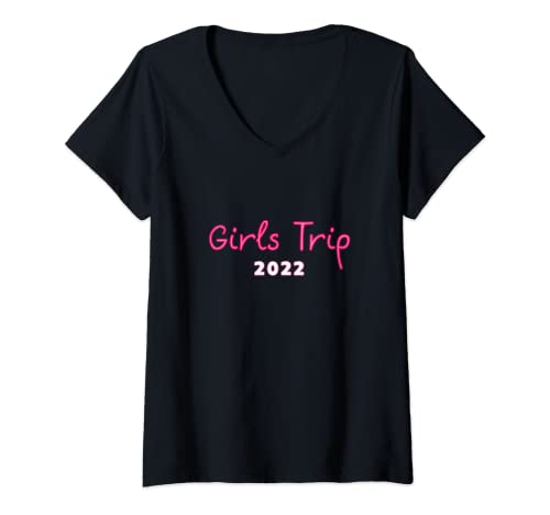 Damen Mädchen Wochenende 2022 Mädchen Trip Lustig Niedlich T-Shirt mit V-Ausschnitt Damen Mädchen Wochenende 2022 Mädchen Trip Lustig Niedlich T-Shirt mit V-Ausschnitt von Girls Weekend 2022 Girls Trip Fun