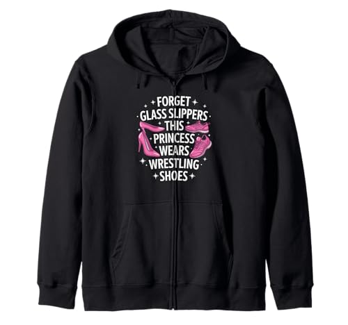 Lustige Prinzessin Spruch trägt Wrestling Schuhe Humor Frauen Kapuzenjacke von Girls Wrestling Sports Lovers Strong Athlete Fans