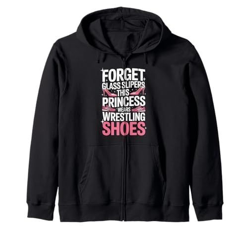 Lustige Prinzessin Spruch trägt Wrestling Schuhe Humor Frauen Kapuzenjacke von Girls Wrestling Sports Lovers Strong Athlete Fans