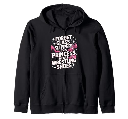 Lustige Prinzessin Spruch trägt Wrestling Schuhe Humor Frauen Kapuzenjacke von Girls Wrestling Sports Lovers Strong Athlete Fans
