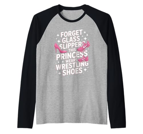 Lustige Prinzessin Spruch trägt Wrestling Schuhe Humor Frauen Raglan von Girls Wrestling Sports Lovers Strong Athlete Fans