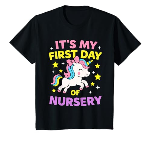 It's My First Day of Nursery 2025 Girls Kids Unicorn School T-Shirt von Girls first day of Nursery School tees