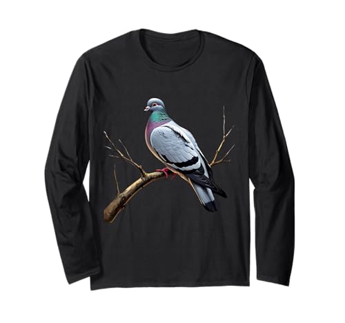 Atemberaubende Taube auf einem AST Vogelkunst für Vogelliebhaber Mädchen Langarmshirt Atemberaubende Taube auf einem AST Vogelkunst für Vogelliebhaber Mädchen Langarmshirt von Girls who love Pigeons Breeders Funny Birds Women