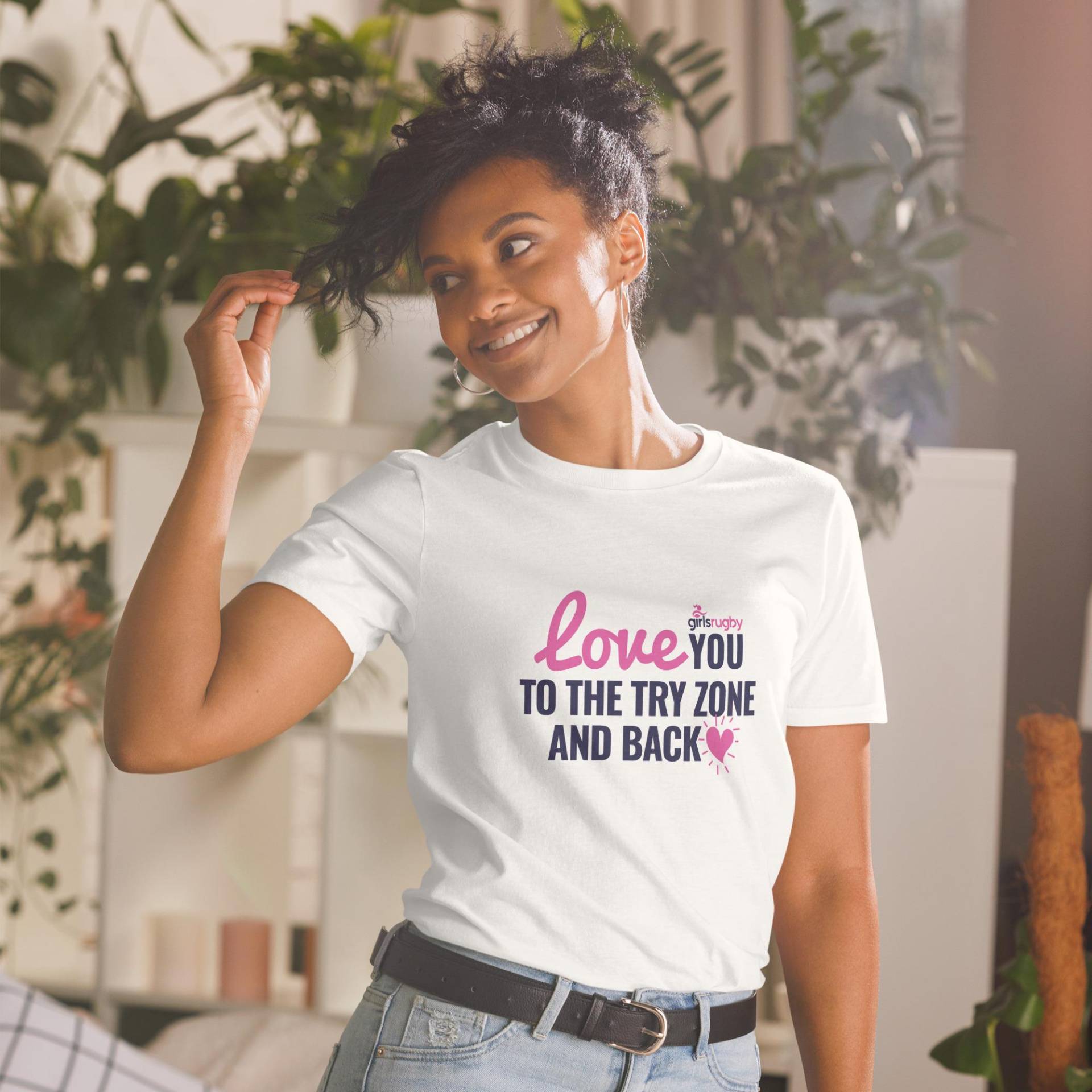 Love You To The Try Zone Und Zurück T-Shirt | Weiß Love You To The Try Zone Und Zurück T-Shirt | Weiß von GirlsRugby