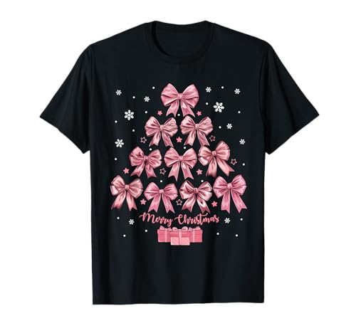 Weihnachten Kokette Schleifen Rosa Weihnachtsbaum Girly Aesthetic T-Shirt Weihnachten Kokette Schleifen Rosa Weihnachtsbaum Girly Aesthetic T-Shirt von Girly Christmas Pink Coquette Bows Reindeer Santa