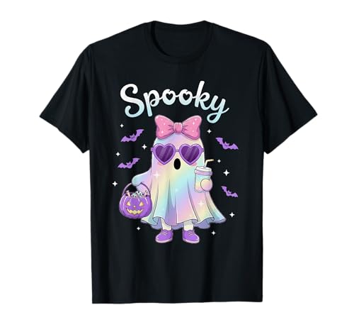 Pastell-Galaxie-Grusel-Geist Halloween Kinder Geist Kokette Schleife T-Shirt Pastell-Galaxie-Grusel-Geist Halloween Kinder Geist Kokette Schleife T-Shirt von Girly Halloween Pink Ghost Pumpkin Womens