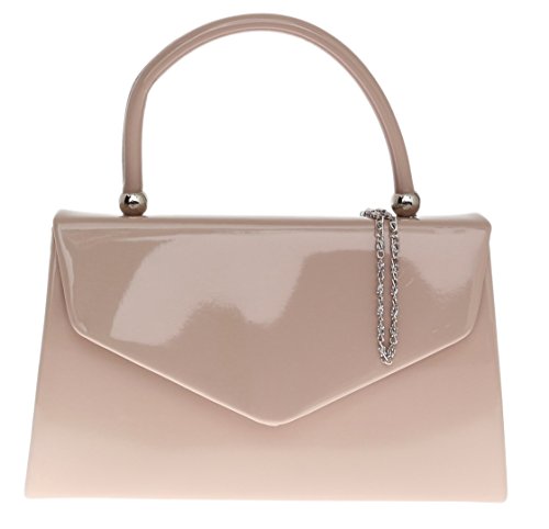 Girly Handbags Glänzende, schlichte Tasche mit Henkel Nude Beige von Girly Handbags