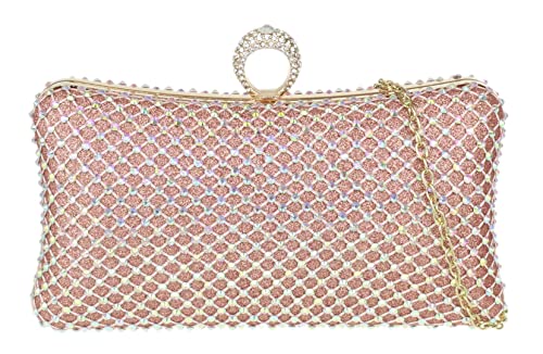 Girly Handbags Abend-Clutch-Tasche mit Glitzersteinen für DamenRoségold von Girly Handbags