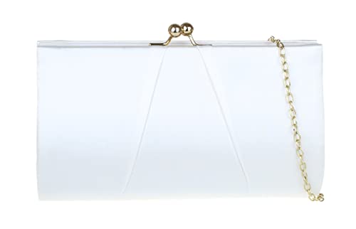 Girly Handbags Clutch mit KugelverschlussWeiß von Girly Handbags
