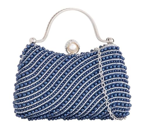 Girly Handbags Clutch mit Perlen und Strasssteinen für Damen Marine von Girly Handbags