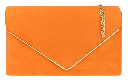 Girly Handbags Clutch mit Wildlederrahmen Orange von Girly Handbags