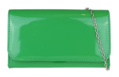 Girly Handbags Damen Lack Clutch glänzend Abendtasche Party Hochzeit Grün von Girly Handbags
