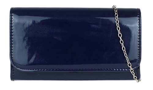 Girly Handbags Damen Lack Clutch glänzend Abendtasche Party Hochzeit Marine von Girly Handbags