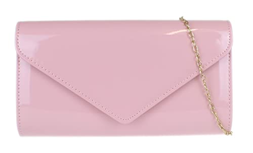 Girly Handbags Damen Plain Glänzend Clutch-Bag (Rosa) von Girly Handbags