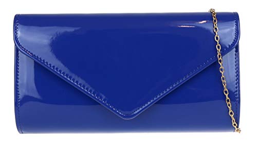 Girly Handbags Damen Plain Glänzend Clutch-BagKönigsblau von Girly Handbags