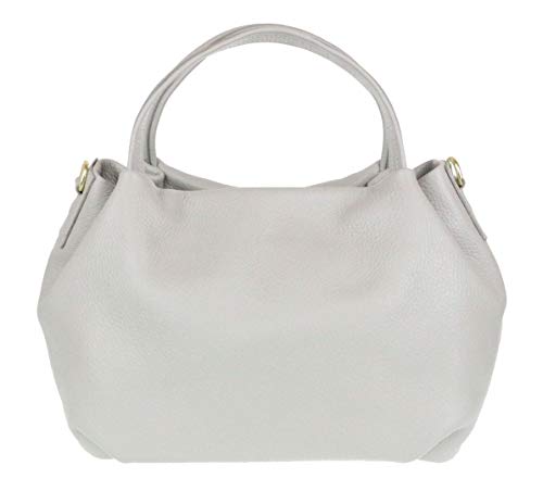 Girly Handbags Eimer-Handtasche aus echtem Leder Hellgrau von Girly Handbags