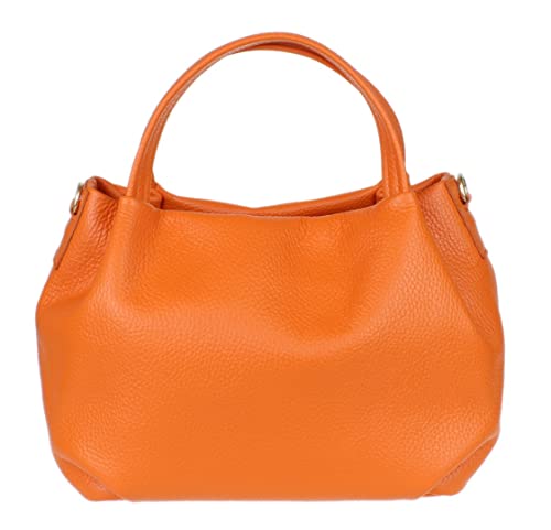 Girly Handbags Eimer-Handtasche aus echtem Leder Orange von Girly Handbags