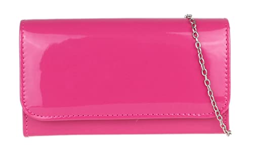 Girly Handbags Einfach Glänzend Clutch-Bag (Fuchsie) von Girly Handbags