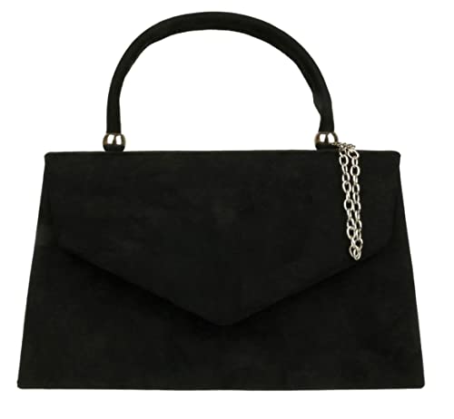 Girly Handbags Einfache Retro-Clutch Schwarz von Girly Handbags