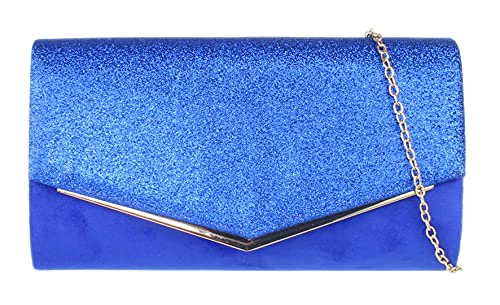 Girly Handbags Funkeln Klappe Clutch-Bag (Königsblau) von Girly Handbags