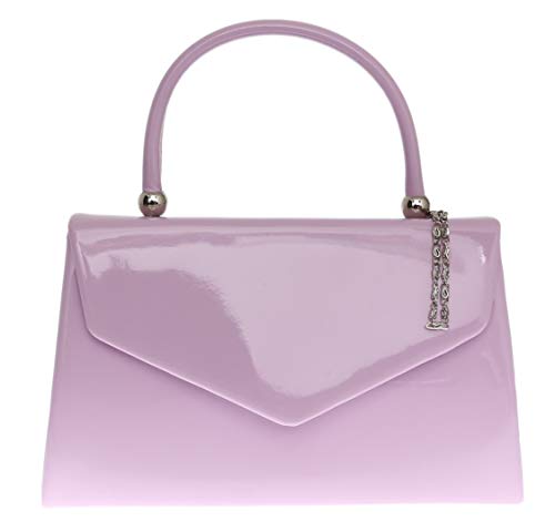 Girly Handbags Glänzend Einfach Top Griff Tasche (Lilac) von Girly Handbags
