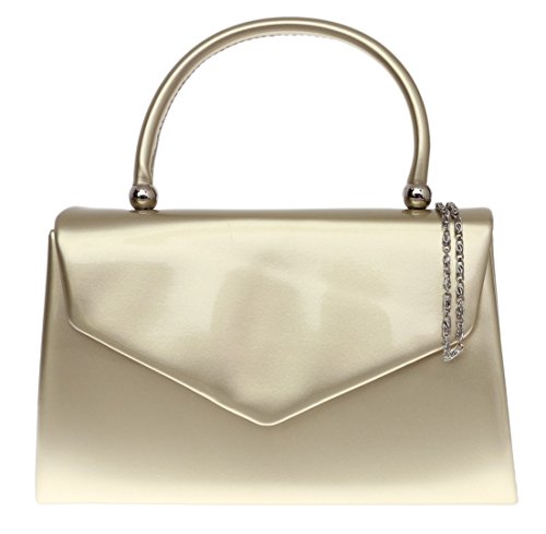 Girly Handbags Glänzende, schlichte Tasche mit Henkel Gold von Girly Handbags