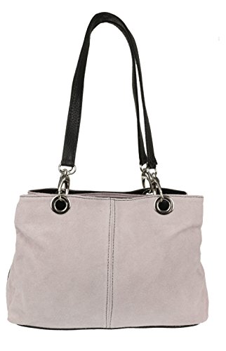 Girly Handbags Italienische Umhängetasche aus Wildleder (Pinky Nude) von Girly Handbags