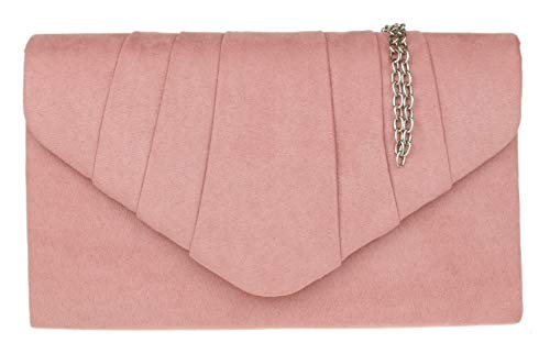 Girly Handbags Kunstwildleder Clutch Bag Plissee Design Abendgesellschaft DamenErröten von Girly Handbags