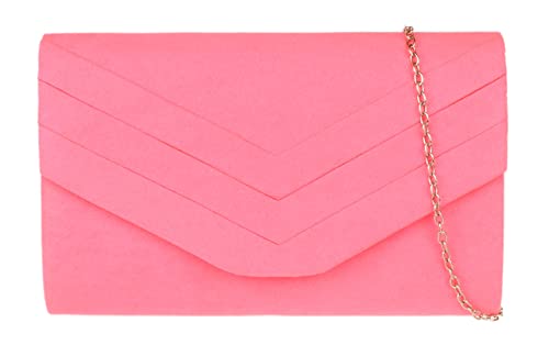 Girly Handbags Schlichte Clutch Neonfuchsie von Girly Handbags