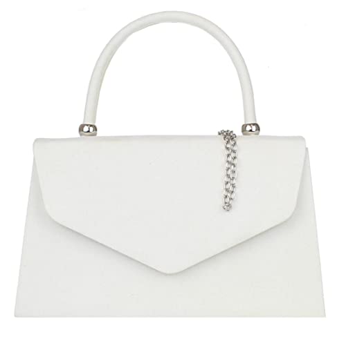 Top Handle Faux Suede Clutch Bag Grab Holder Damenhandtasche Elfenbein von Girly Handbags