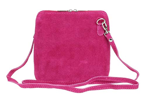 Girly Handbags Umhängetasche aus echtem Wildleder Fuchsie von Girly Handbags