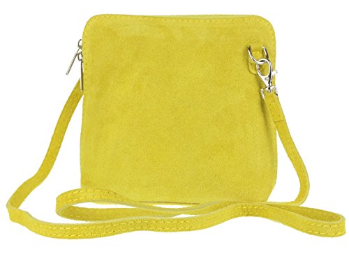 Girly Handbags Umhängetasche aus echtem Wildleder Gelb von Girly Handbags