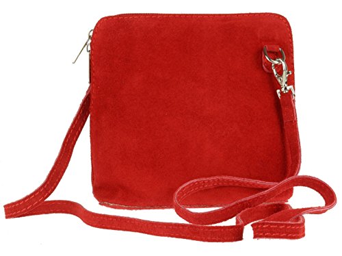 Girly Handbags Umhängetasche aus echtem Wildleder Rot von Girly Handbags