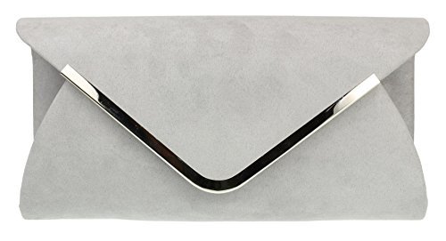 Girly Handbags Umschlag-Clutch Grau von Girly Handbags
